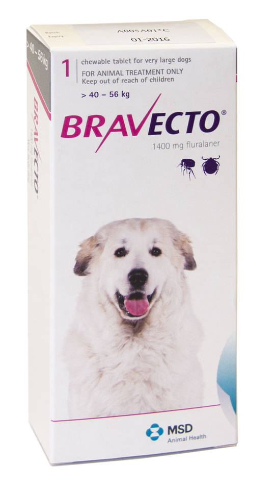 Bravecto Chewable Flea & Tick Treatment for Very Large Dogs (Pink 40 - 56kg)